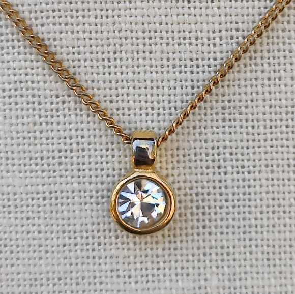 Vintage Christian Dior solitaire Swarovski crystal pendant necklace - Picture 14 of 14